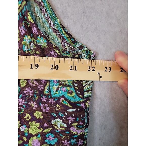 Vtg 90s ERIKA Green Paisley Pleated Button Front Rayon Maxi Dress Women's XL - Picture 9 of 11